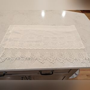 White Lace Kitchen Window Curtain 56" X 17.5"